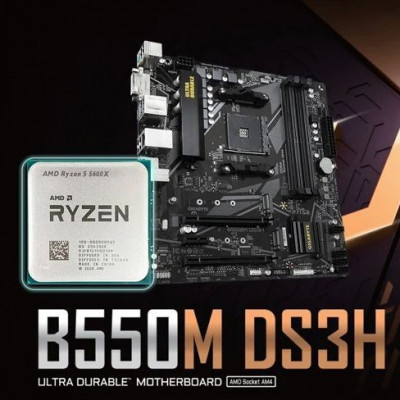 Kit Upgrade PC GIGABYTE B550M DS3H + CPU AMD Ryzen 5 5600X (TRAY)