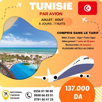 TUNISIE PAR AVION 124.000 DA HOTEL ABOU SOFIANE / SOLEI BELLA VISTA 