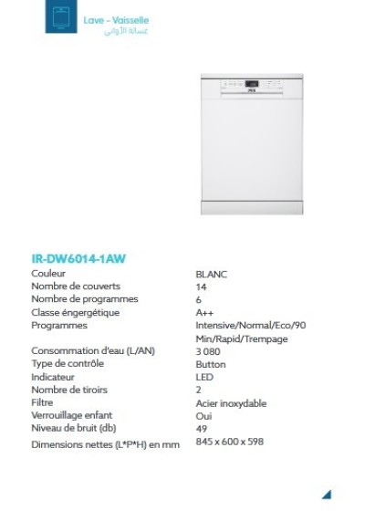 PROMO LAVE VAISSELE  14 COUVERTS INOX 