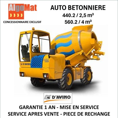 DAVINO  دافينو AUTO BETONNIERE  440.2 / 2.5M3 - 560.2 / 4M3  خلاطة خرسانة أوتوماتيكية 2025