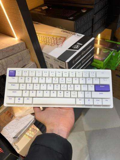CLAVIER AJAZZ NKL61 ( VIOLET AND WHITE ) RED SWITCH