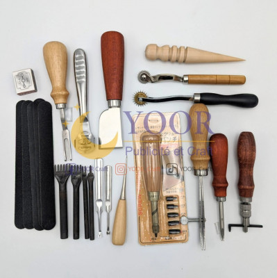 kit outils cuir 23pcs طقم ادوات الجلد