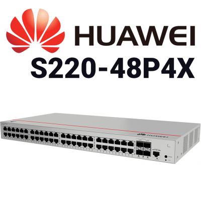Huawei Switch S220-48P4X (48*GE ports(380W PoE+), 4*10GE SFP+ ports, built-in AC power)