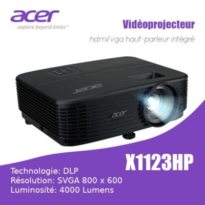 Vidéoprojecteur Acer X1123HP - 4000 Lumens, DLP 3D, HDMI, SVGA