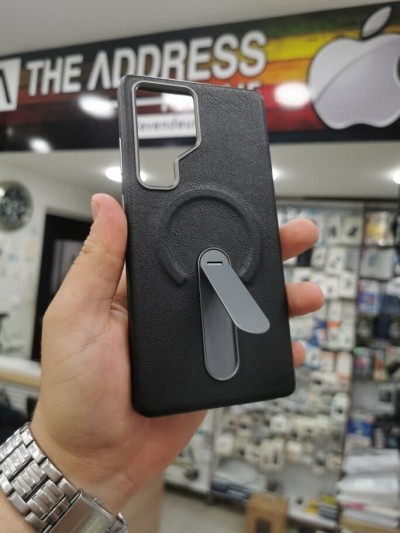 Coque Antichoc Samsung Galaxy S25 Ultra en Cuir Magnétique Avec Stand