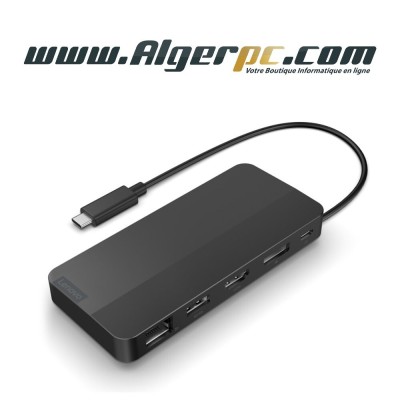 Station d accueil Lenovo USB-C 7In1 USB-A 10 Gb/s/2 USB-C 10 Gb/s/HDMI 2.1/DP 1.4/RJ45+Chargeur 65W