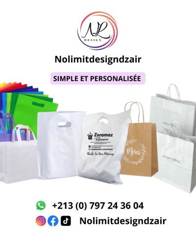 Sac en papier couché, kraft, plastique, personnalisée