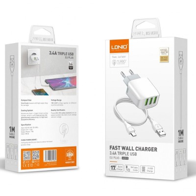 CHARGEUR 3xUSB LDINO A3312  TYPE C