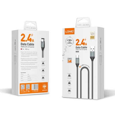 Cable de charge et de données LDNIO 2.4A - Type C - 2m