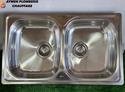 EVIER 2 BAC CARRÉ 80/48/150MM CTESI