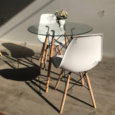 table ronde 70 cm avec 2 chaises