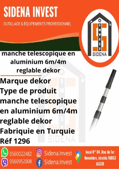 Manche Telescopique En Aluminium 4 Metre Reglable  DEKOR