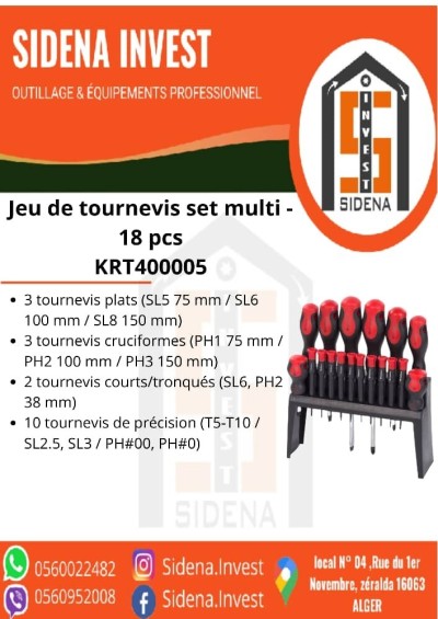 jeu de tournevis set multi 18 pcs 