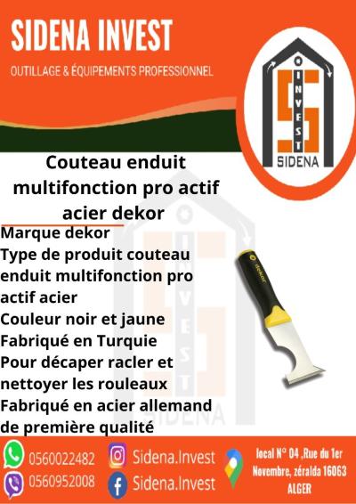 Couteau Enduit Multifonction Pro Acier  DEKOR