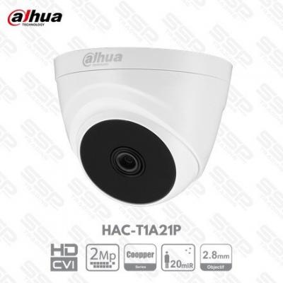 Camera Dahua HDCVI Dome, 2MP, Objectif 2.8mm, IR:20m DH-HAC-T1A21P