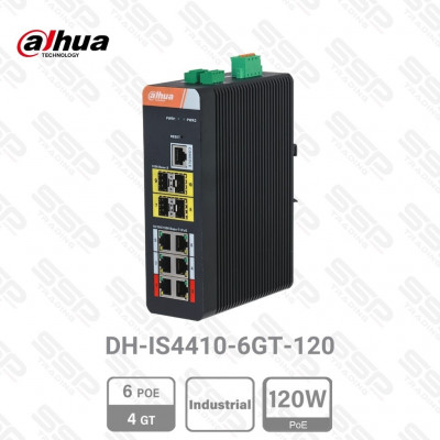 Switch Industriel 6 x Gigabit PoE 2.0 120W, 4 x Port SFP, mangeable
