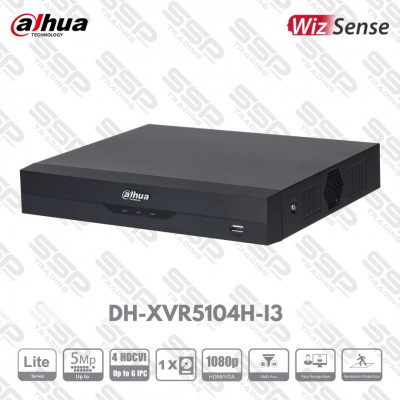 XVR Lite, 04 canaux, up to 5MP, 1 HDD H265, 1 HDMI, 1 VGA ,DH-XVR5104H-I3