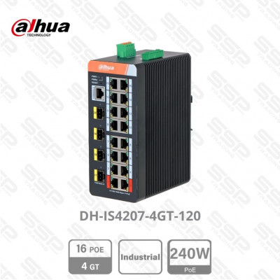 Switch Industriel 5 x Gigabit PoE 2.0 120W, 2 x Port SFP, mangeable