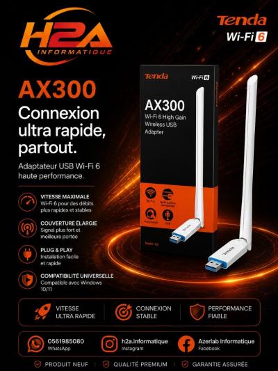 بطاقات-الشبكة-tenda-ax300-wi-fi-6-usb-adapter-الجزائر-وسط