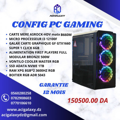 CONFIG PC GAMING I3 12100F/GTX1660 