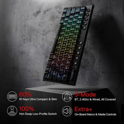 Clavier Redragon Noctis Pro, wired&2.4G BT keyboard