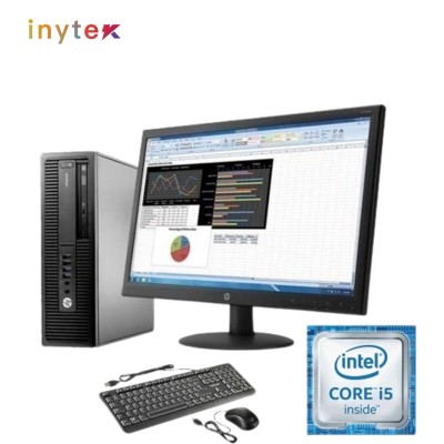 PC DE BUREAU HP ELITDESK 800 G1 I5-4eme DDR3 8G SDD 256G DVD ECRAN HP 24" clavier +souris originale