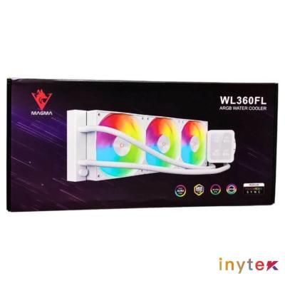 VENTILATEUR CPU WATER COOLING MAGMA 3 FAN WL360FL ARGB WHITE AFFICHEUR TEMPERATURE