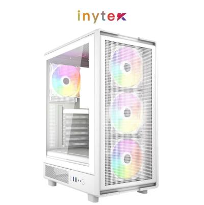 Boitier NOX Fusinion APEX FLOW + 4Pcs Fans RGB Gaming White