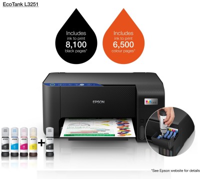  IMPRIMANTE EPSON ECOTANK L3251 MULTIFONCTION A RESERVOIR COULEUR 3IN1 A4 WIFI