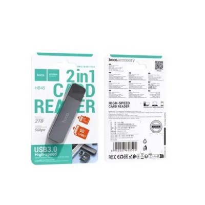 LECTEUR CARTE MEMOIRE HOCO USB2.0 ET TYPE C  HB45 