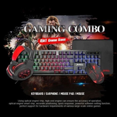 CLAVIER SOURIS CASQUE TAPIS GAMING COMBO LH26