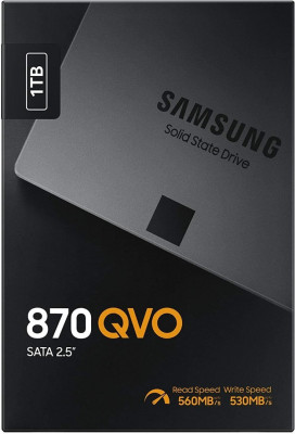 Samsung 870 QVO MZ-77Q1T0BW Disque SSD Interne 1 To SATA3 2,5'' Technologie QLC seconde génération