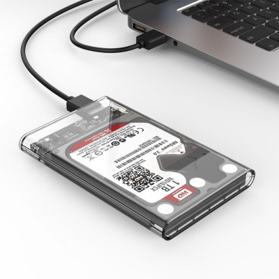 Orico 2,5 pouces (6,35 cm) SSD Sata Disque dur externe Portable Case Cover USB3.0 Transparent 
