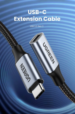 Ugreen Câble extension USB Type C 3.1 Gen2 mâle à femelle , 4K, 100 W, 1 mètre 