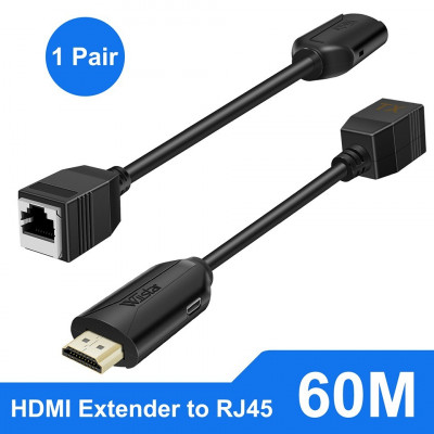 Prolongateur HDMI RJ45 jusqu'à 60 Metre sur réseau Ethernet LAN CAT 6 Répéteur 1080P  HDTV DVD STB