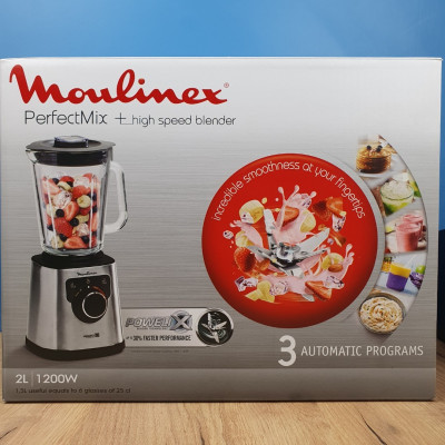 Moulinex Perfect Mix + Blender haute vitesse, 1200 W, Bol verre 2L, 3 programmes automatiques
