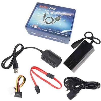 Adaptateur IDE SATA 2,5" 3,5" Câbles USB pour Disque Dur avec câble et bloc d'alimentation