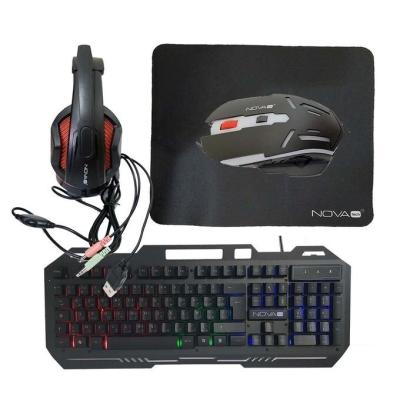 Nova Pack/COMBO 4EN1 NTF9007CM- Clavier + Souris + Tapis + Casque Gamer - 