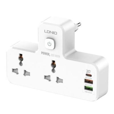 MULTIPRISE LDNIO SC2311 AVEC 3USB 20W ET 2PRISES ÉLECTRIQUES ET VEILLEUSE