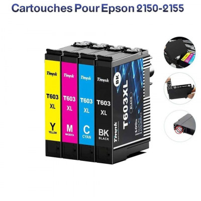 T603XL Noir 13ML Cartouche d'encre Compatible avec Imprimantes Inkjet Epson  XP-2100, 3100, WF-2810, 2830, 2835 -0.5k