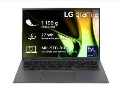 LG GRAM 16Z90S G AD7CF INTEL ULTRA 7 155H - RAM 32GO - SSD 2TO - 16"