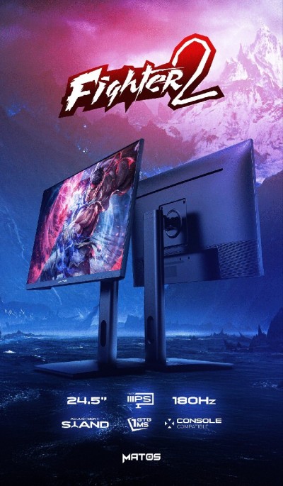 Matos Fighter 2 180hz Fast IPS 1 ms GTG with Adjustable Stand 