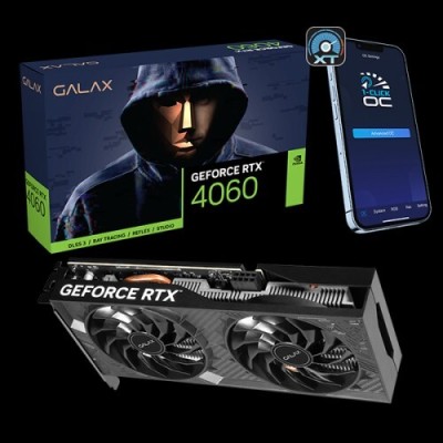 CARTE GRAPHIQUE GALAX RTX 4060 8GB GDDR6 1 CLICK OC 2X V2 PCI-E 128 BITS