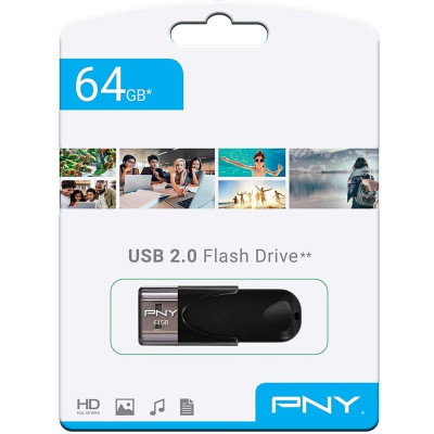 USB FLASH DRIVE PNY 64GB USB 2.0 FD64GATT4-EF