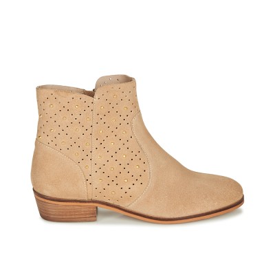 BOTTINES ANDRÉ FEMME BERTINA CUIR NUBUCK BEIGE