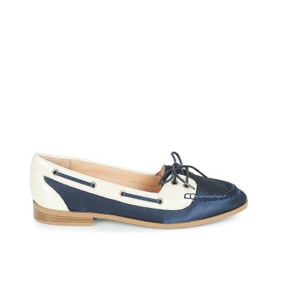 MOCASSINS ANDRÉ FEMME CUIR BLEU BEIGE