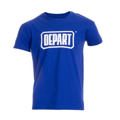 T-SHIRT HOMME DEPART BLEU 100% COTON PRINT