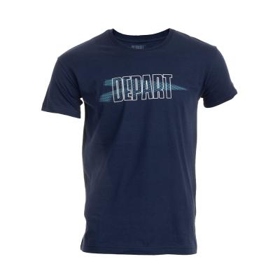 T-SHIRT HOMME DEPART  BLEU MARINE 100% COTON PRINT