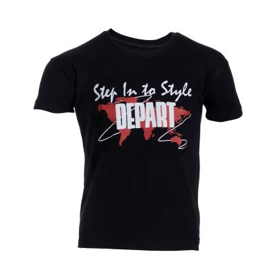 T-SHIRT HOMME DEPART  NOIR 100% COTON PRINT