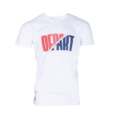 T-SHIRT HOMME DEPART  BLANC 100% COTON PRINT